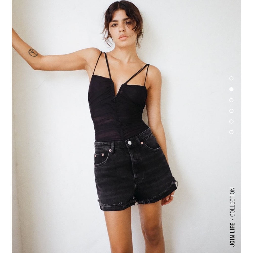 Zara black high rise shorts